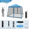 Costway 10x10Ft Patio Outdoor Instant Pop-up Canopy Slant Leg Mesh Tent Folding White/Blue/Grey